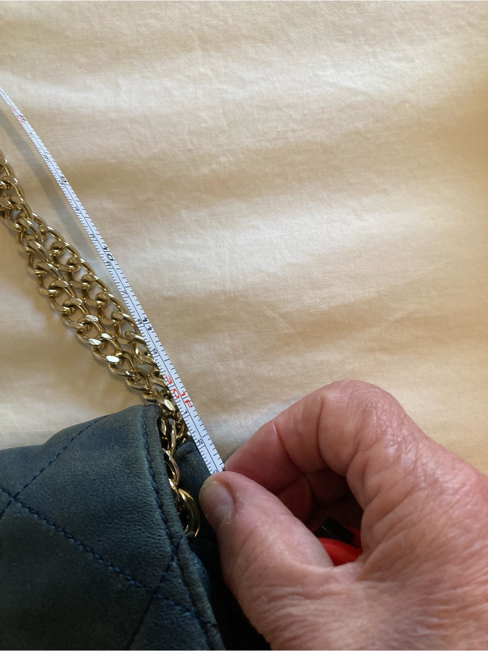 Michael Kors Quilted Navy BlueCrossbody with Gold Chain - Picture 11 of 12